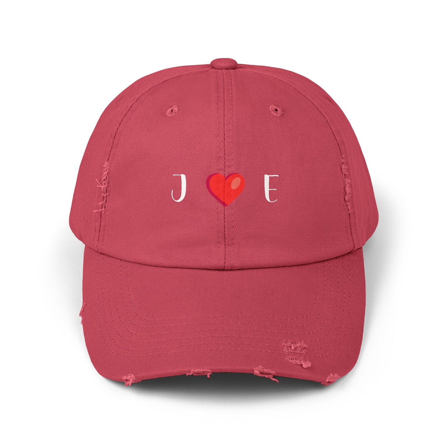 Personalized Unisex Distressed Cap - [Initials] ❤️ [Initials] Design