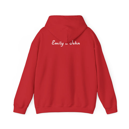 Always & Forever personalized unisex hoodie customized with names, perfect for Valentine’s Day gifts for him or her.
