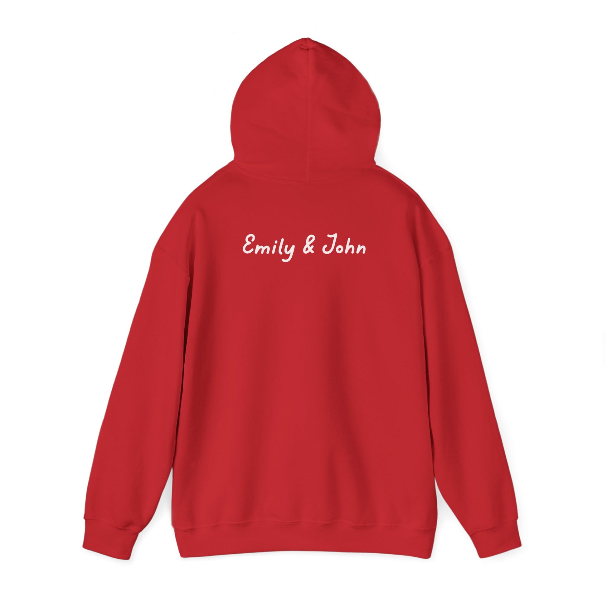 Always & Forever personalized unisex hoodie customized with names, perfect for Valentine’s Day gifts for him or her.