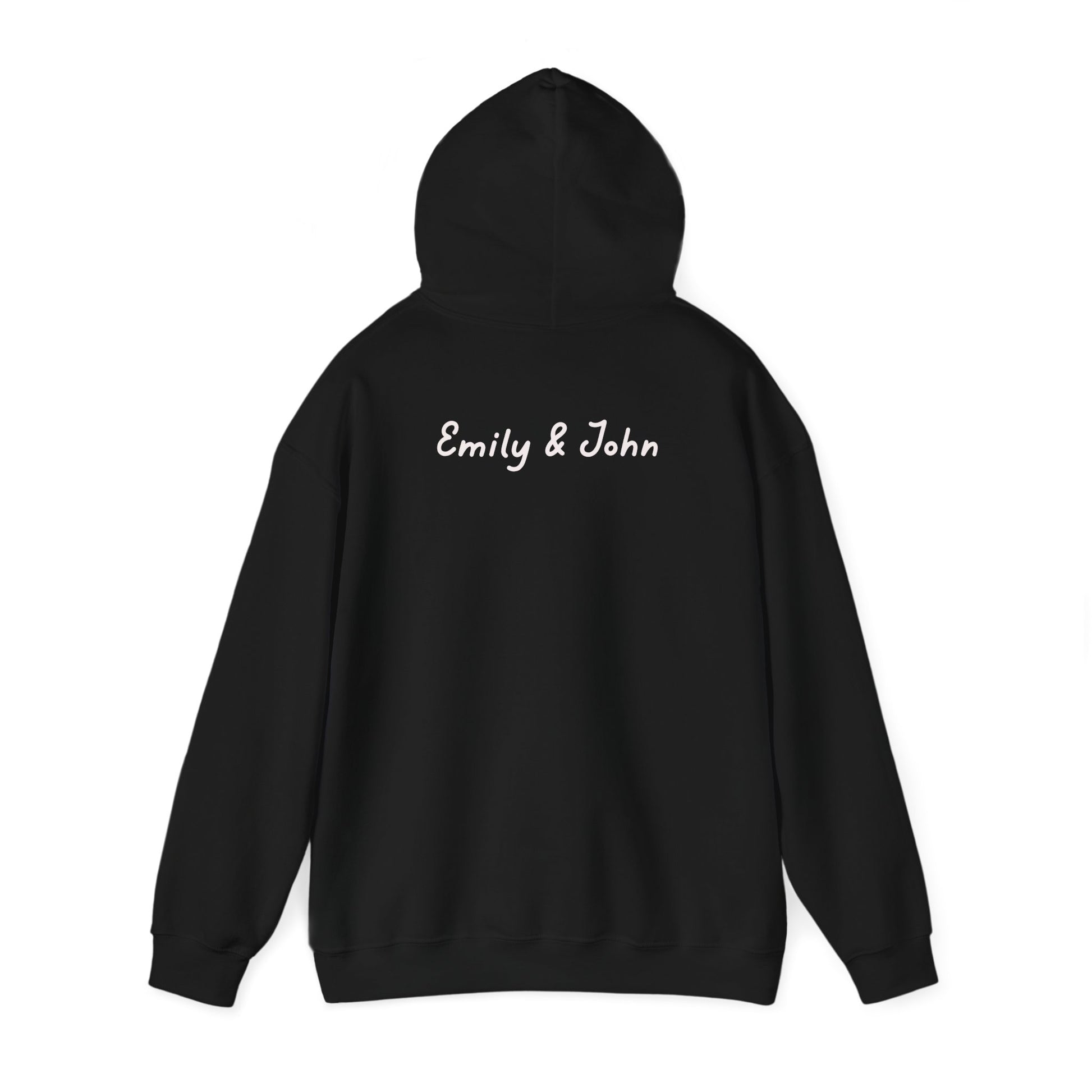 Always & Forever personalized unisex hoodie customized with names, perfect for Valentine’s Day gifts for him or her.