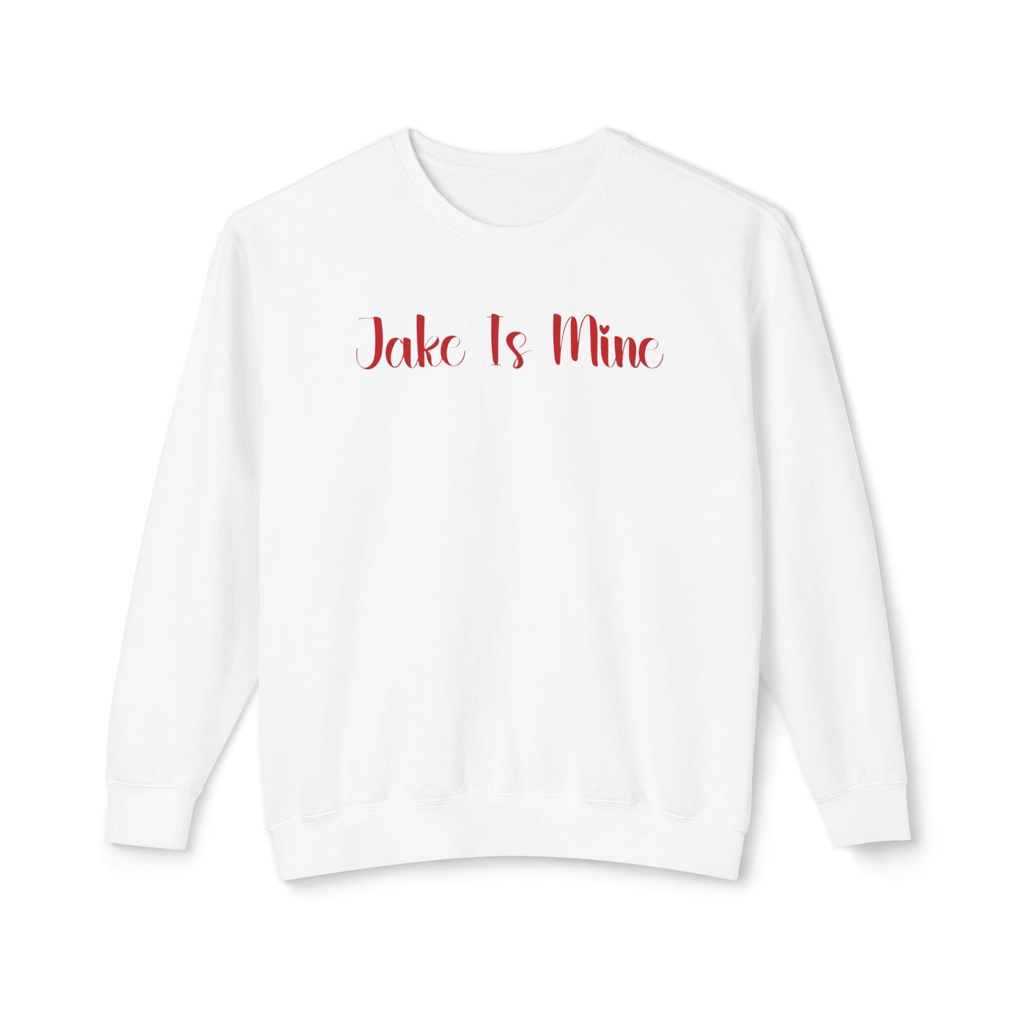 Personalized 'Is Mine' Unisex Sweatshirt for Valentine's Day, featuring soft ring-spun cotton and custom name option.