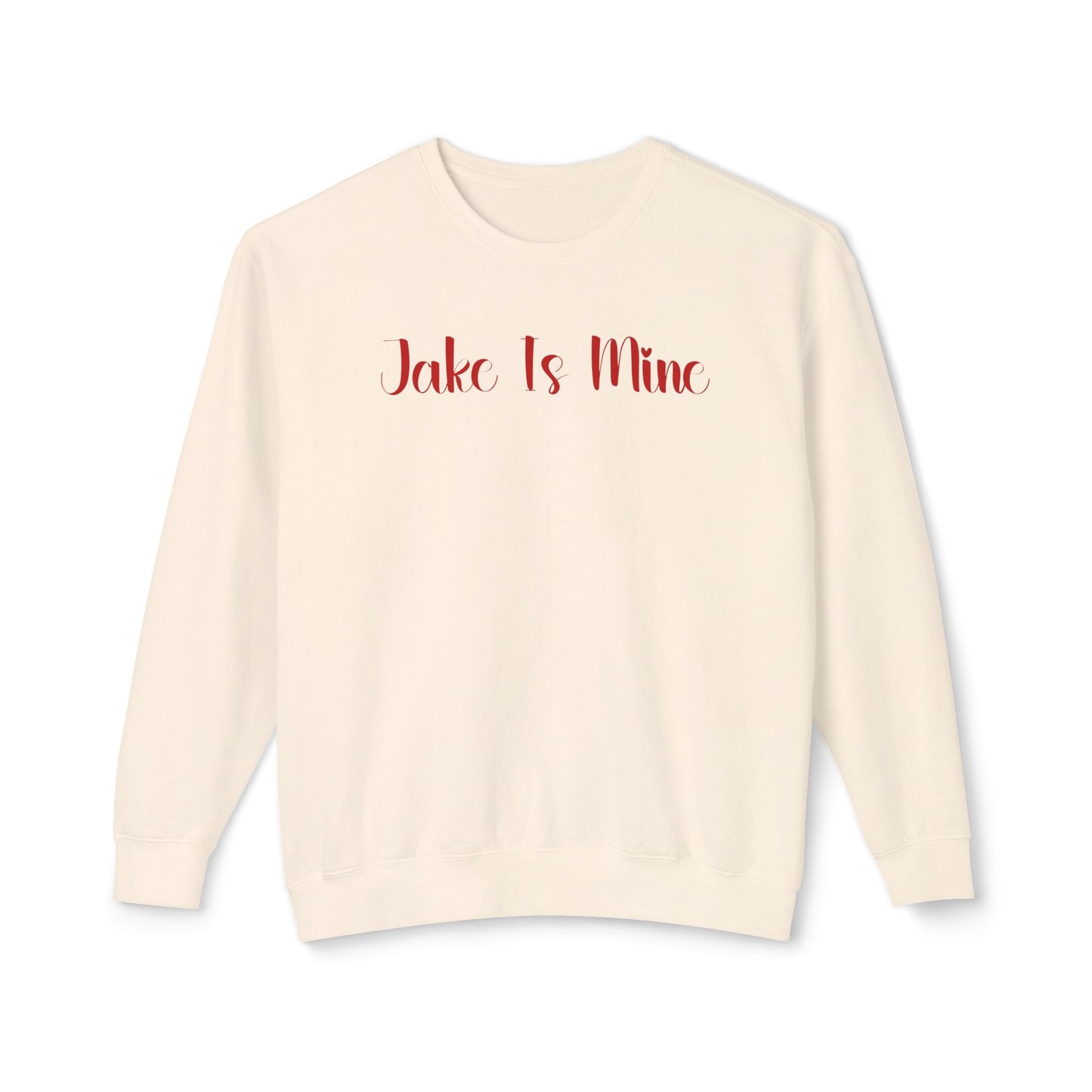 Personalized 'Is Mine' Unisex Sweatshirt for Valentine's Day, featuring soft ring-spun cotton and custom name option.