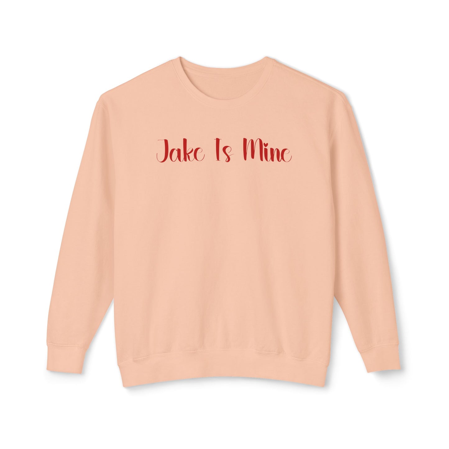 Personalized 'Is Mine' Unisex Sweatshirt for Valentine's Day, featuring soft ring-spun cotton and custom name option.