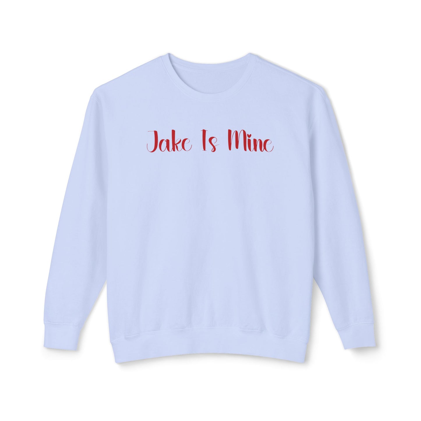 Personalized 'Is Mine' Unisex Sweatshirt for Valentine's Day, featuring soft ring-spun cotton and custom name option.