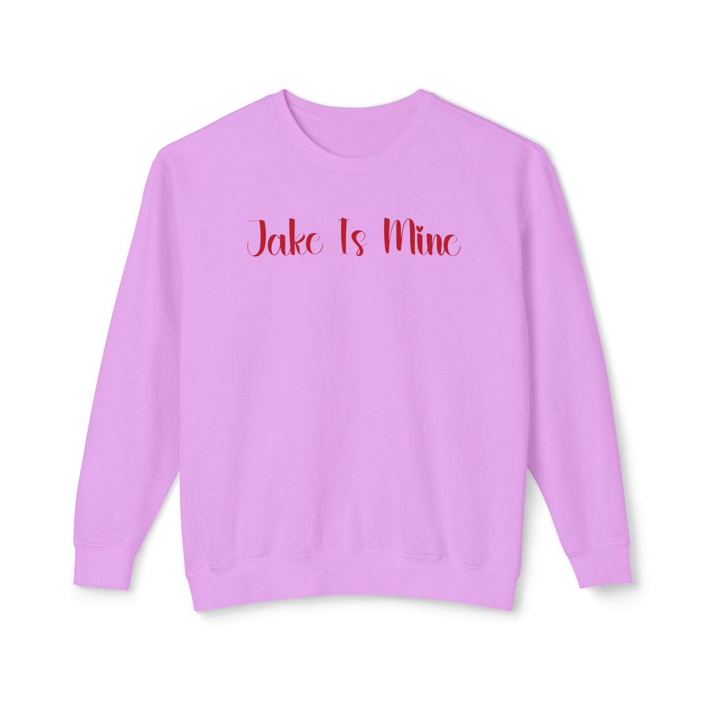 Personalized 'Is Mine' Unisex Sweatshirt for Valentine's Day, featuring soft ring-spun cotton and custom name option.