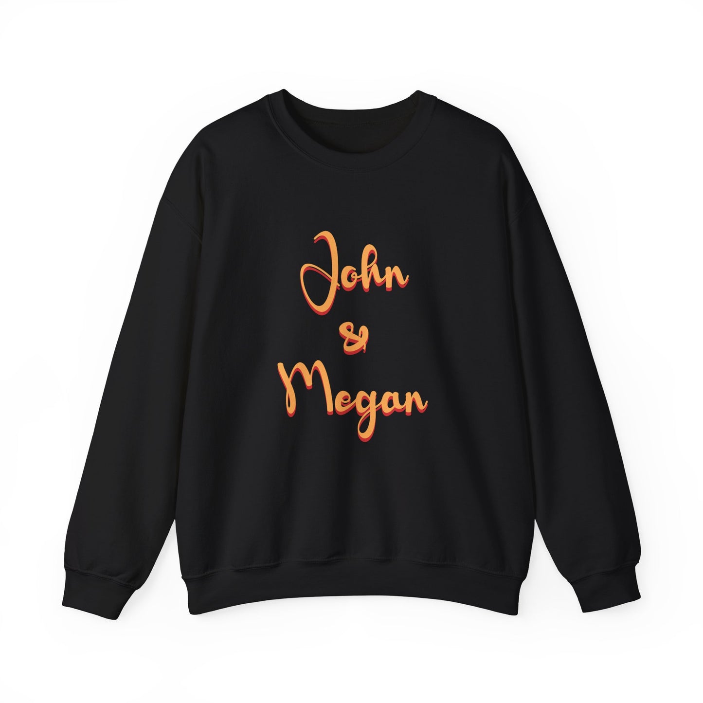 Personalized "Name & Name" retro Valentine’s Day sweatshirt with heart design, perfect for couples, anniversaries, and Valentine’s Day gifts.