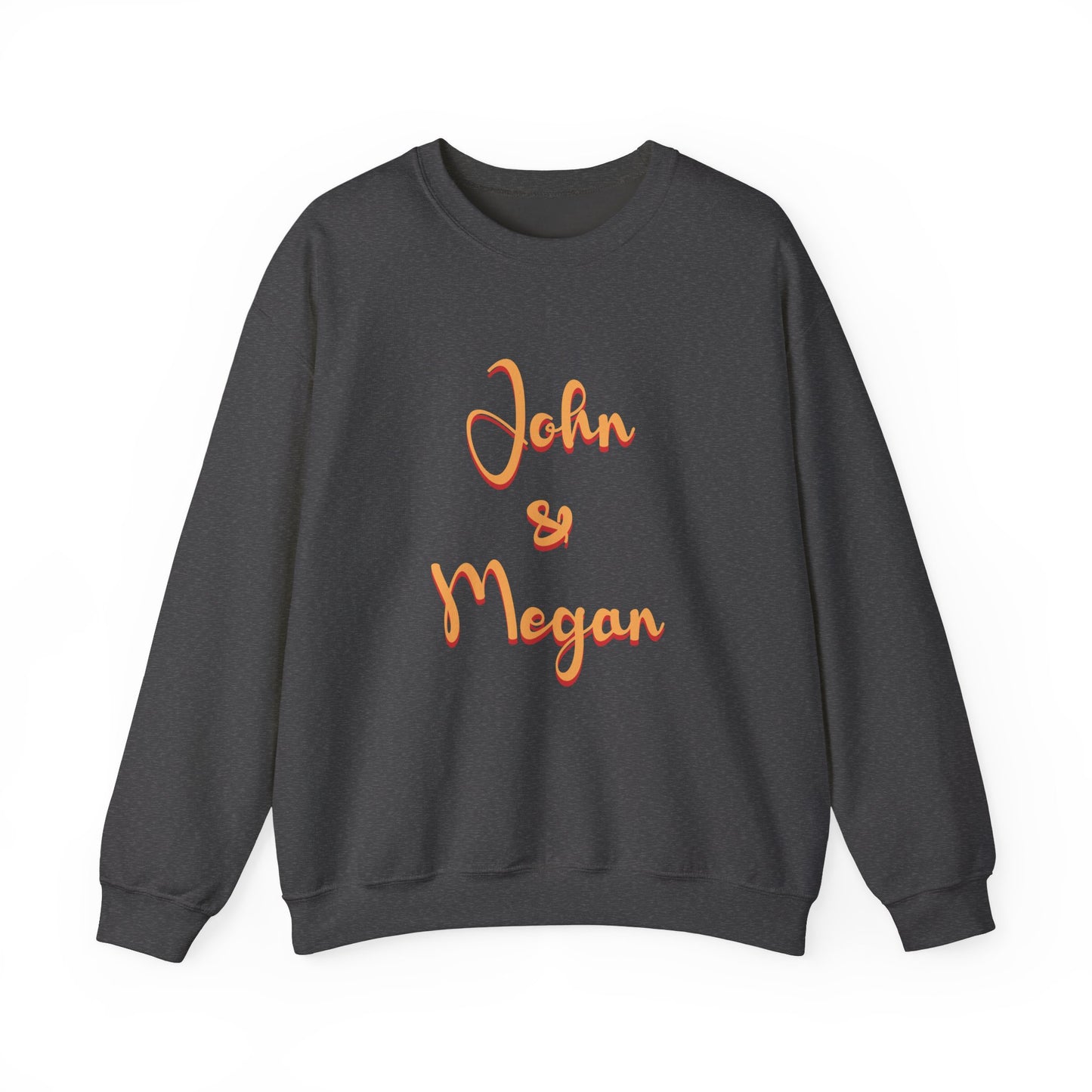 Personalized "Name & Name" retro Valentine’s Day sweatshirt with heart design, perfect for couples, anniversaries, and Valentine’s Day gifts.