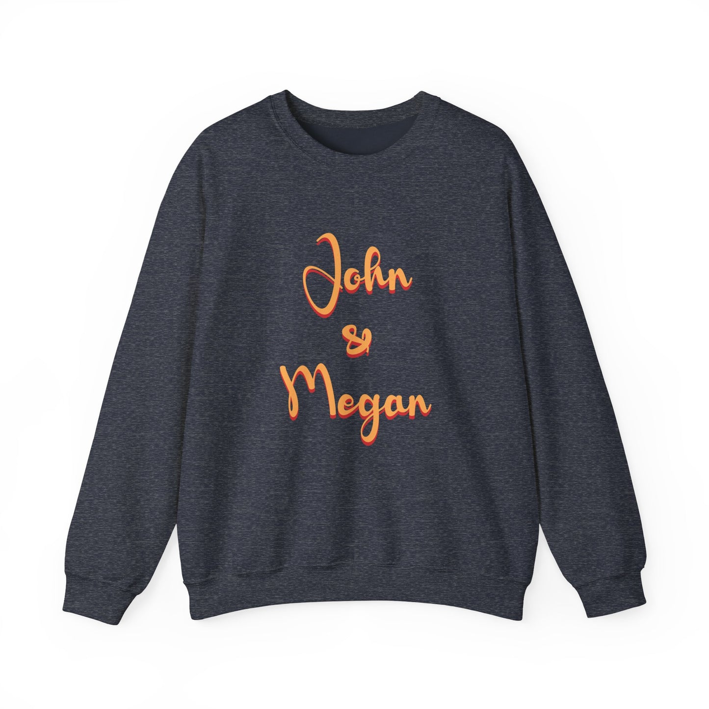 Personalized "Name & Name" retro Valentine’s Day sweatshirt with heart design, perfect for couples, anniversaries, and Valentine’s Day gifts.