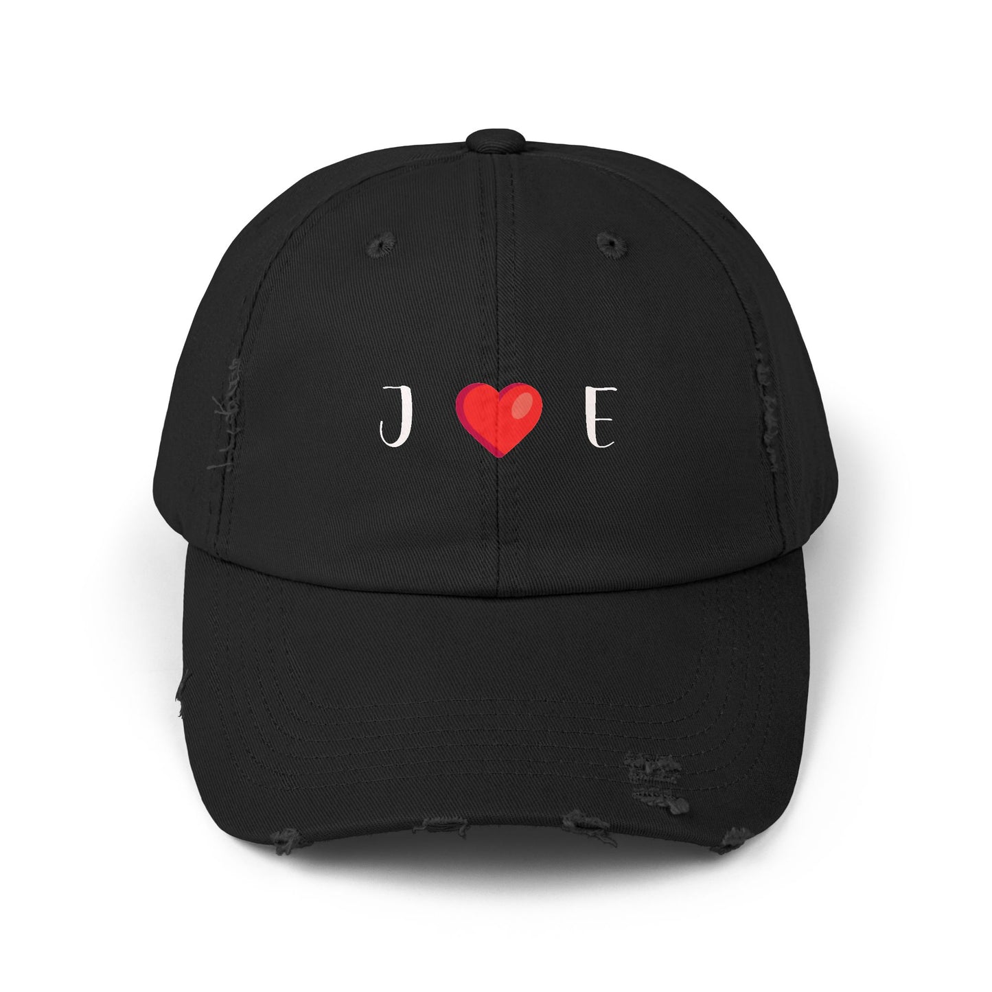 Personalized Unisex Distressed Cap with [Initials] ❤️ [Initials] design, perfect Valentine's Day gift for him or her.