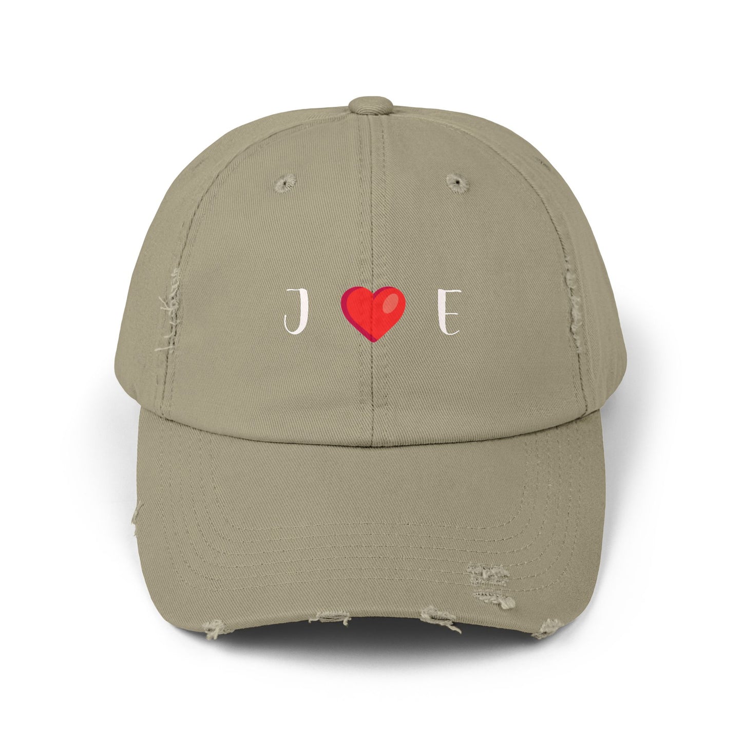 Personalized Unisex Distressed Cap with [Initials] ❤️ [Initials] design, perfect Valentine's Day gift for him or her.