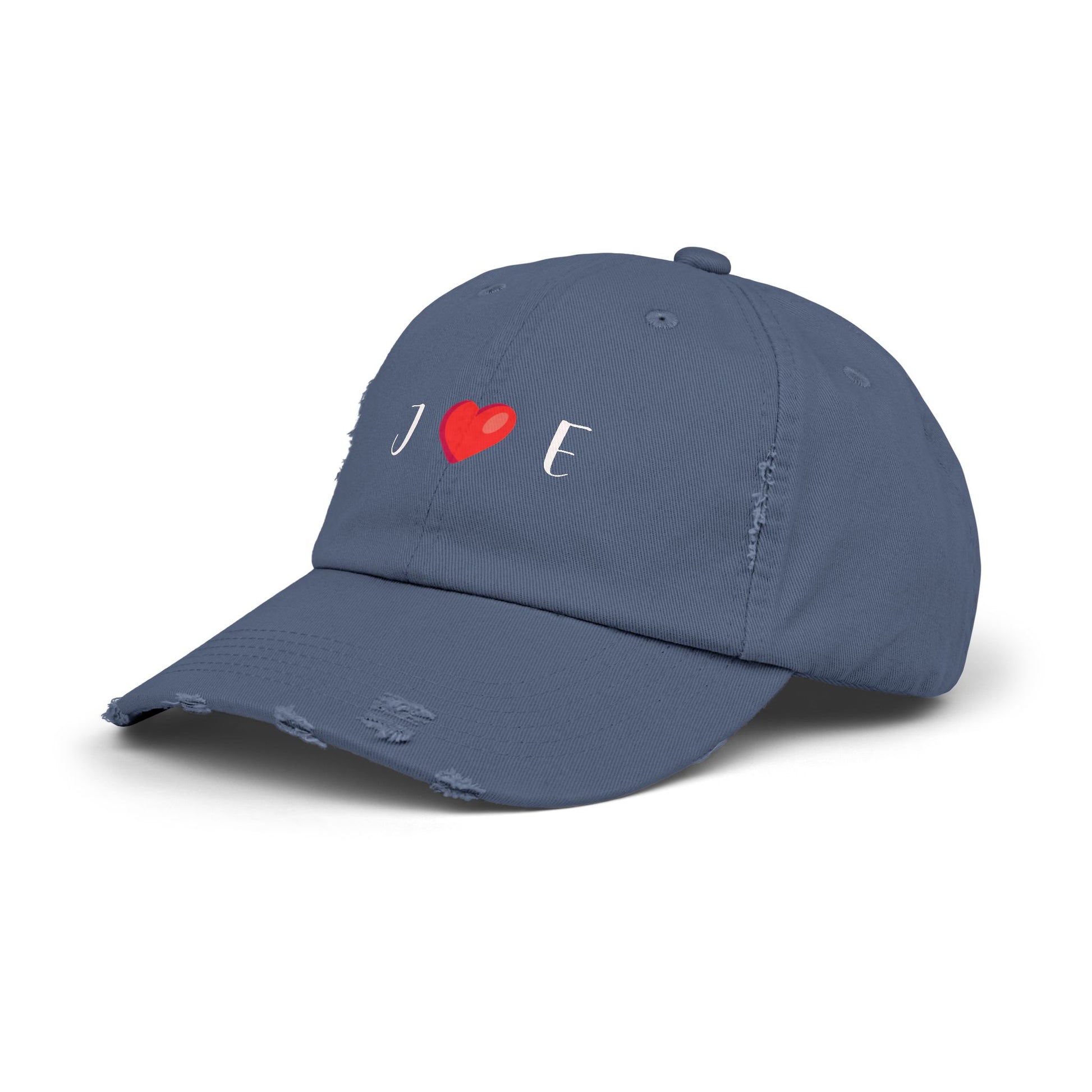 Personalized Unisex Distressed Cap with [Initials] ❤️ [Initials] design, perfect Valentine's Day gift for him or her.