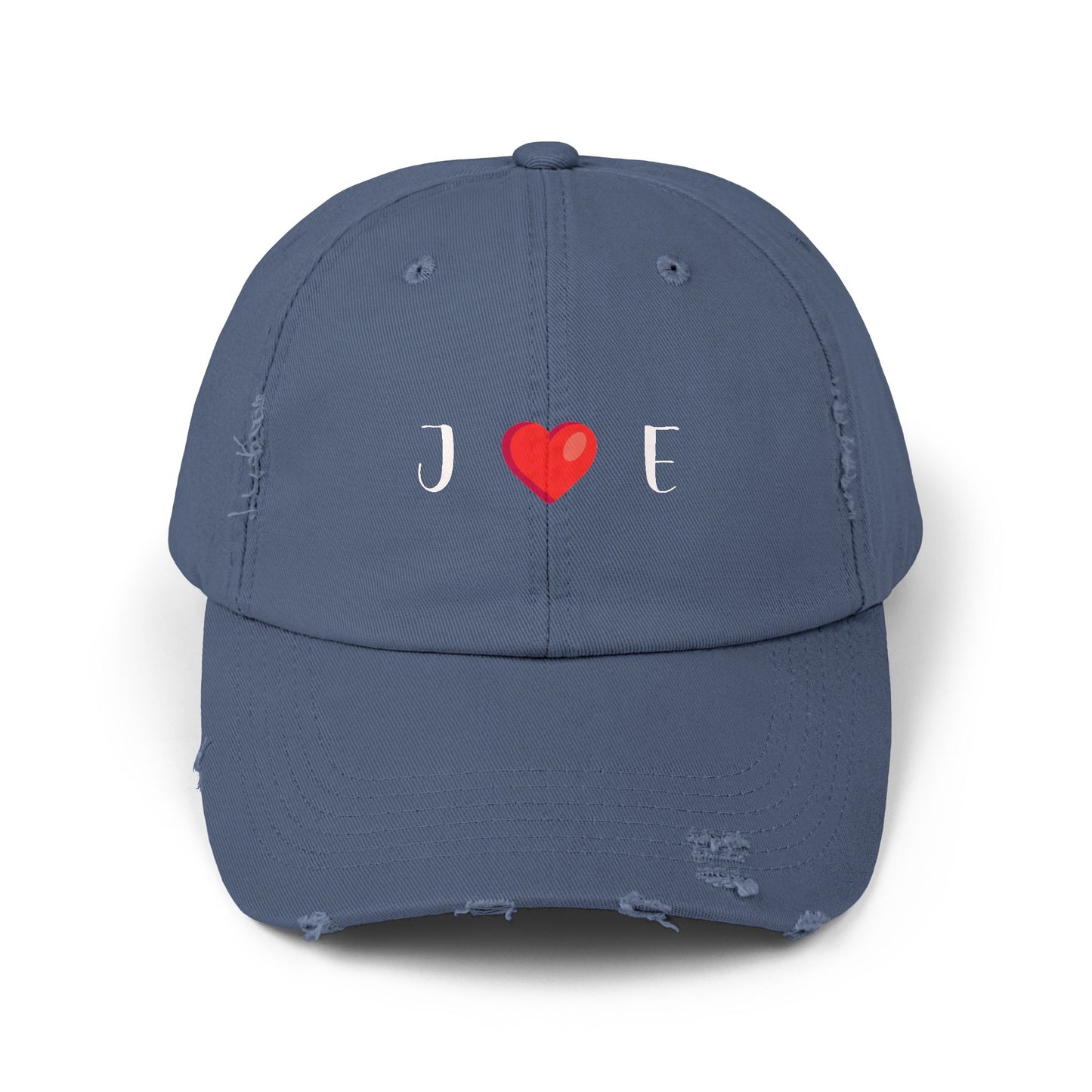 Personalized Unisex Distressed Cap with [Initials] ❤️ [Initials] design, perfect Valentine's Day gift for him or her.