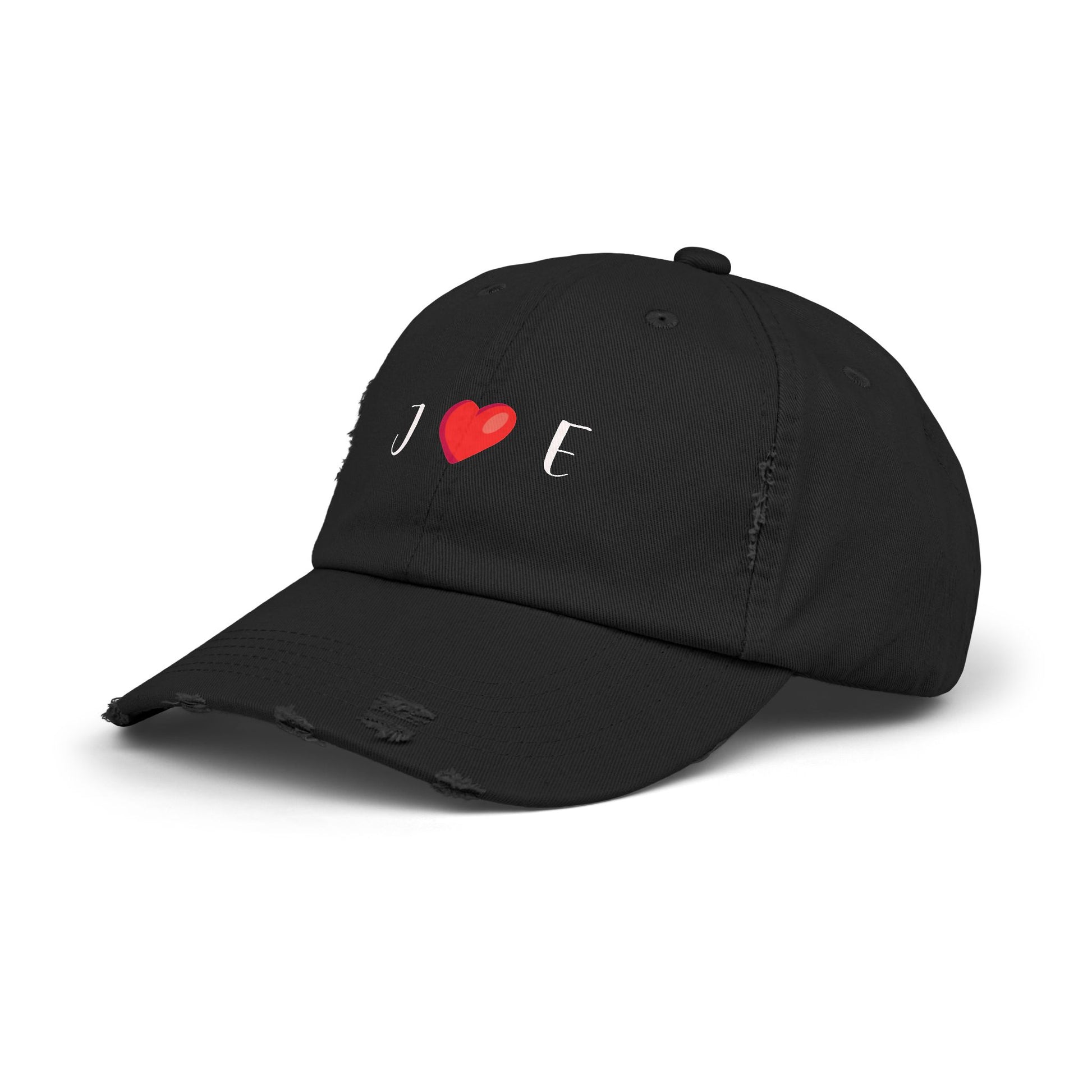 Personalized Unisex Distressed Cap with [Initials] ❤️ [Initials] design, perfect Valentine's Day gift for him or her.