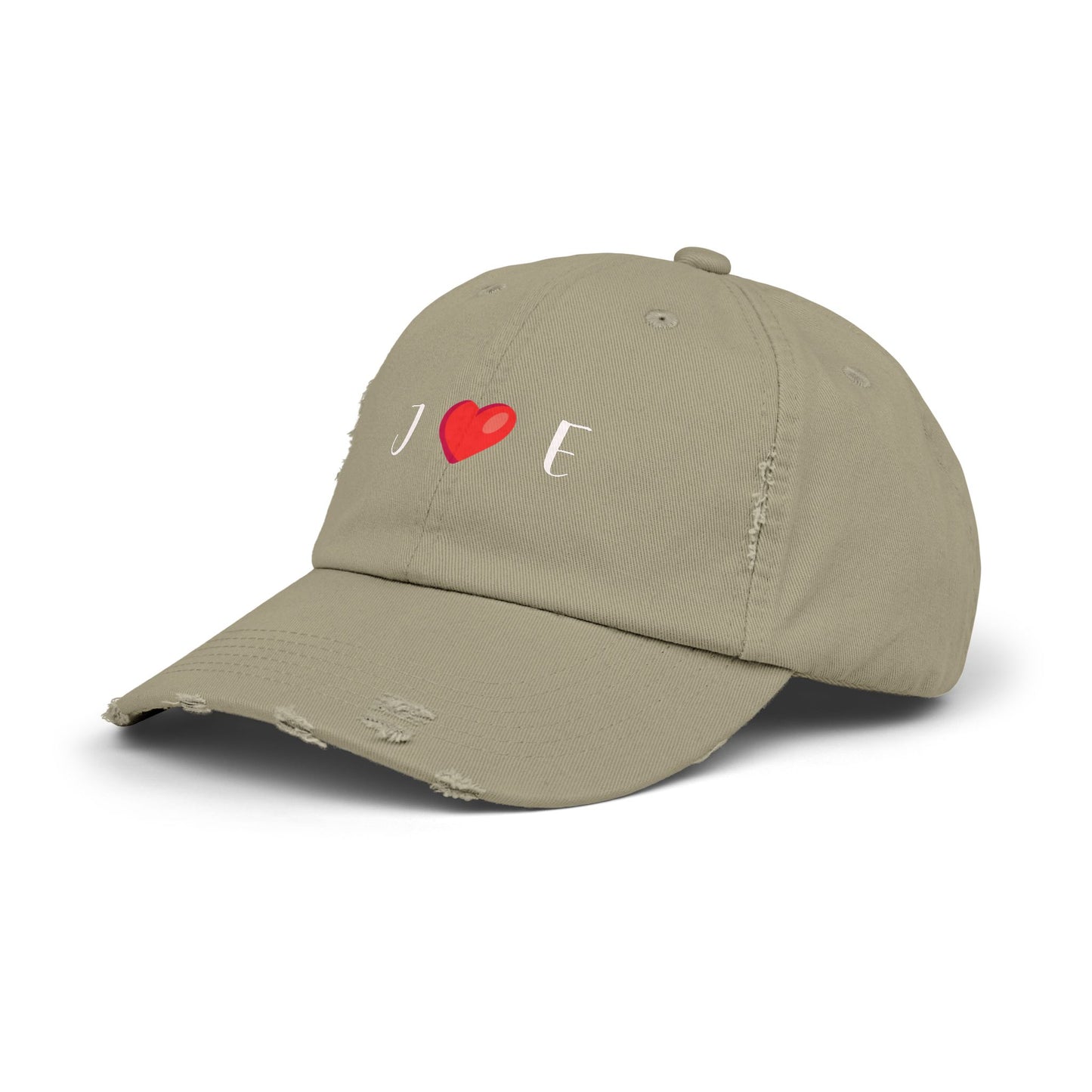 Personalized Unisex Distressed Cap with [Initials] ❤️ [Initials] design, perfect Valentine's Day gift for him or her.