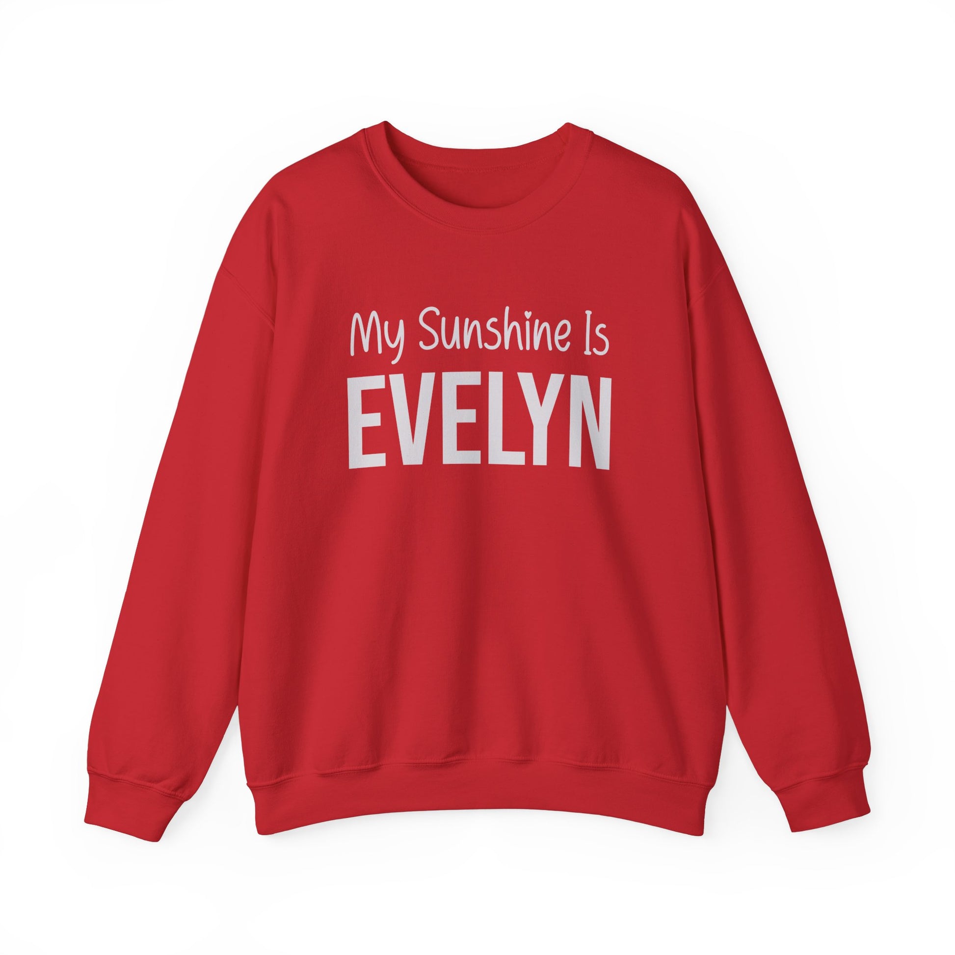 Personalized unisex sweatshirt featuring "My [Favorite Word] is [Partner's Name]" text, perfect for Valentine’s Day gifts.