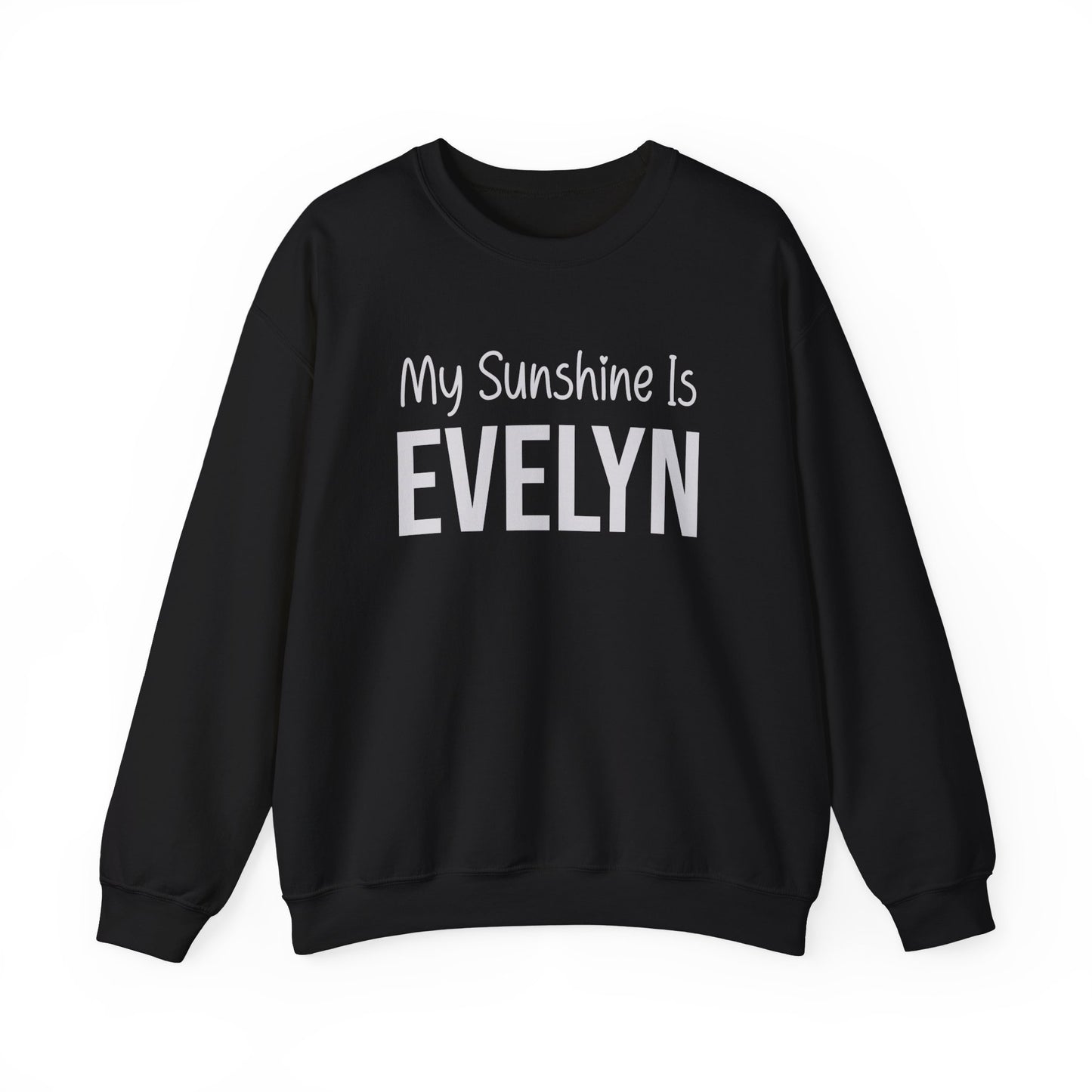 Personalized unisex sweatshirt featuring "My [Favorite Word] is [Partner's Name]" text, perfect for Valentine’s Day gifts.